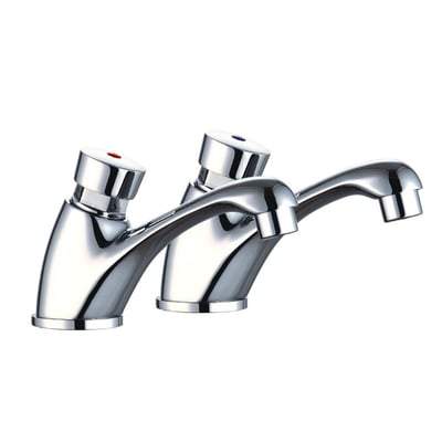 Non Concussive Basin Taps in Chrome - (Pair) - RAK Ceramics