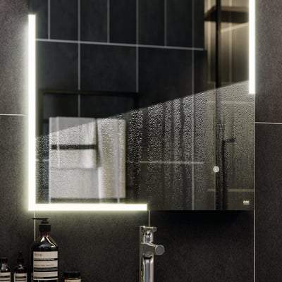 Amethyst LED Illuminated Landscape Mirror with Demister, Shavers Socket and Touch Sensor Switch - All Sizes - RAK Ceramics