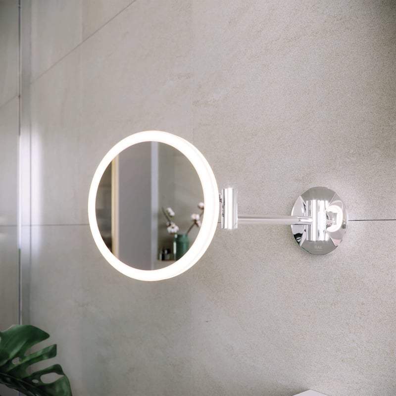 Demeter Plus LED Illuminated Round 3x Magnifying Mirror with Magnetic Pull Out Switch - RAK Ceramics