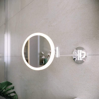 Demeter Plus LED Illuminated Round 3x Magnifying Mirror with Magnetic Pull Out Switch - RAK Ceramics