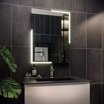 Citrine 600mm x 800mm LED Illuminated Portrait Mirror with Demister, Shavers Socket and Touch Sensor Switch - RAK Ceramics