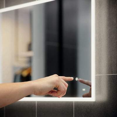 Citrine 600mm x 800mm LED Illuminated Portrait Mirror with Demister, Shavers Socket and Touch Sensor Switch - RAK Ceramics