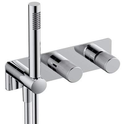 RAK-Amalfi Horizontal Dual Outlet Thermostatic Concealed Shower Valve with Handset - All Colours - RAK Ceramics