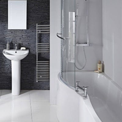 Compact P Shower Bath Set - Left Hand - Aqua