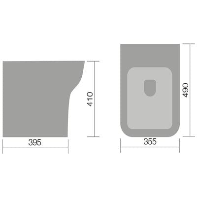 Bella Back-to-Wall Toilet for use with Concealed Cistern - Aqua