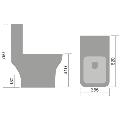 Bella Close Coupled Toilet - Aqua