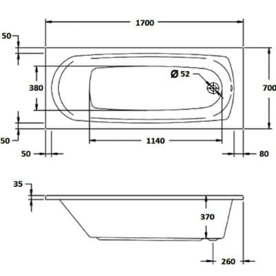 Caymen 6 Jet Whirlpool Bath - Aqua