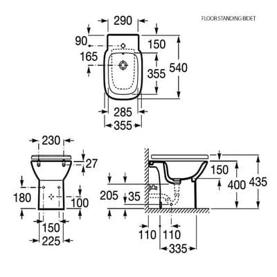 Debba Freestanding Bidet - Roca