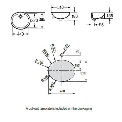 Neo Selene Inset or Under Countertop Basin 0Th - Roca