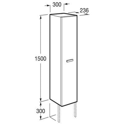 Victoria Basic 1500mm Column Bathroom Unit - Gloss White - Roca