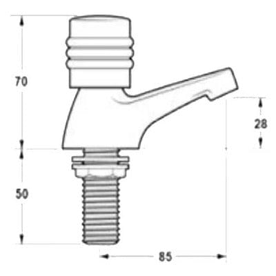 Danube-N Chrome Bath Pillar Tap - Roca
