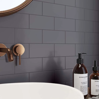 Mini Metro Gloss Dark Grey 150mm x 75mm (88 per Box)