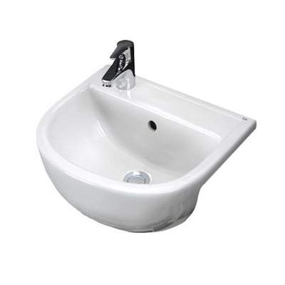 Compact 40cm Semi Recessed Basin 1 Tap Hole in Alpine White - All Styles - RAK Ceramics