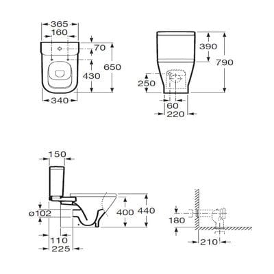 The Gap Close-Coupled Toilet Pan - Roca