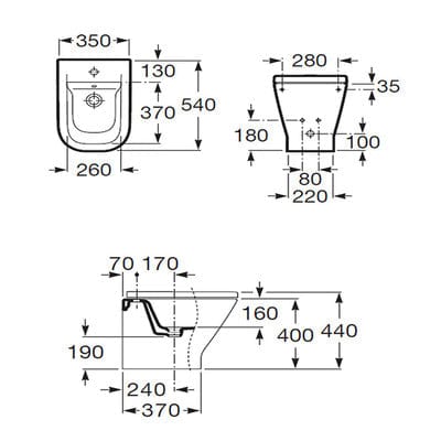 The Gap Floor Standing Back To Wall Bidet - Roca