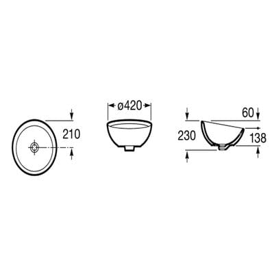 Bol 420mm Countertop Basin 0Th - Roca