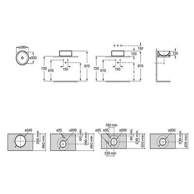 Terra Ceramic Countertop Basin - 390mm - Roca