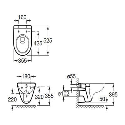 Laura Wall Hung Toilet Pan - Roca