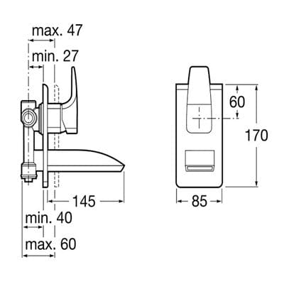 Thesis Chrome Built-In Basin Mixer Tap - Roca