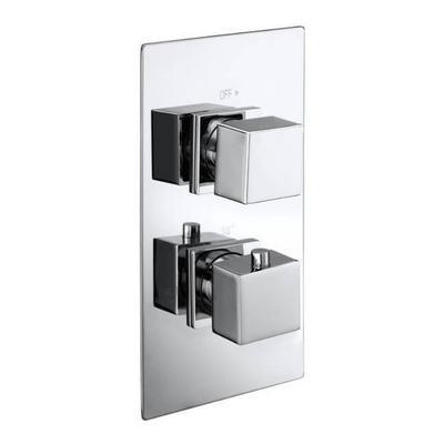 Cube Concealed 2-Way Chrome Thermostatic Shower Valve - Aqua