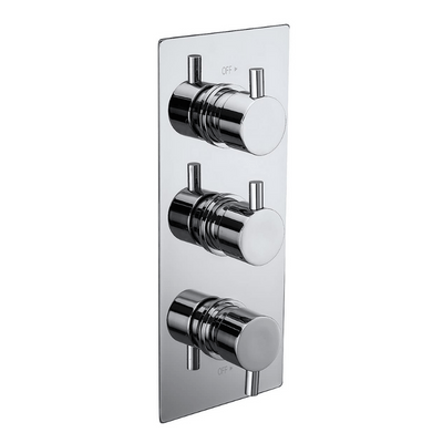 Pure Triple Concealed 2-Way Chrome Thermostatic Shower Valve - Aqua