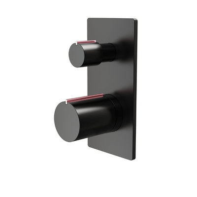 Velar Concealed 2-Way Matt Black Shower Valve - Aqua