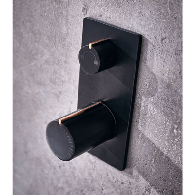 Velar Concealed 2-Way Matt Black Shower Valve - Aqua