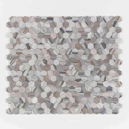 Skyline Polished Hexagon Marble Mosaic Tiles 50x50mm