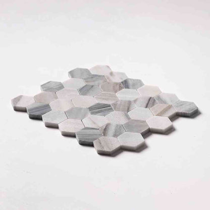 Skyline Polished Hexagon Marble Mosaic Tiles 50x50mm