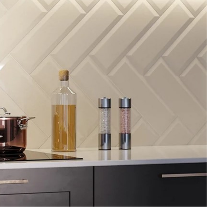 Subway Light Beige Bevel Décor