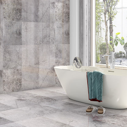Tundra Gray Polished Marble Tile 600x600x20mm