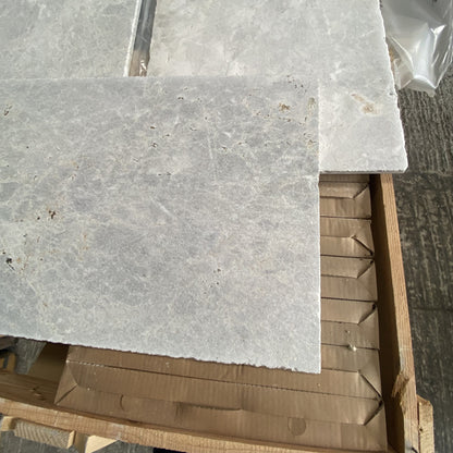 Tundra Gray Tumbled Marble Floor Wall Tile – 406 × 610 × 12 mm