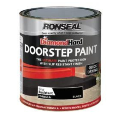 Ronseal Diamond Hard Doorstep Paint Black - All Sizes