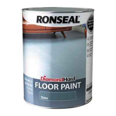 Ronseal Diamond Hard Floor Paint Satin Slate - 5 Litre