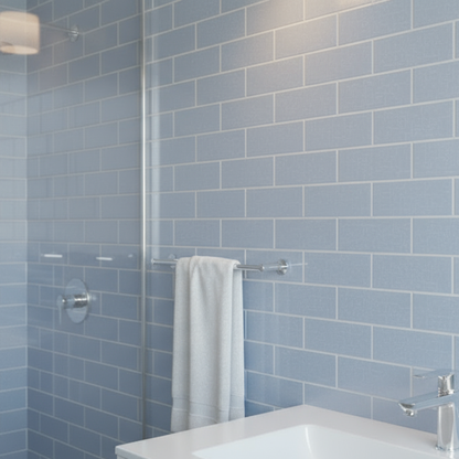 Abbey Azul Ceramic Glass Crackle Effect Wall Tile 75mm x 150mm (40 per Box)