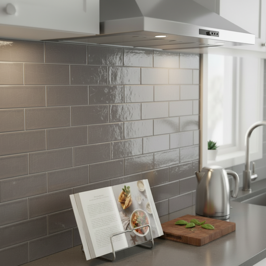 Abbey Gris Ceramic Glass Crackle Effect Wall Tile 75mm x 150mm (40 per Box)