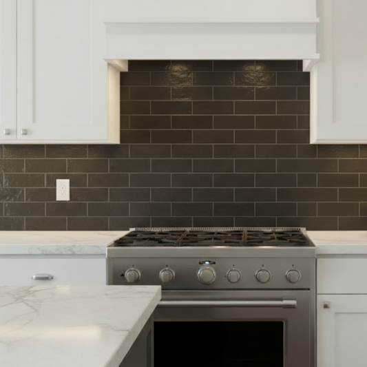 Camden Ceramic Gloss Nero Wall Tile 200mm x 100mm (50 per Box)