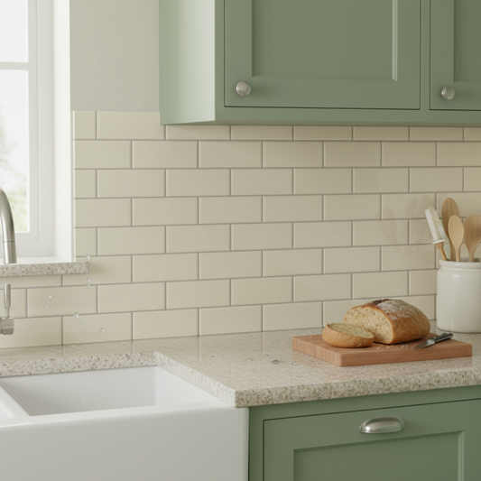 Mini Metro Gloss Cream Bevel Decor 200mm x 100mm (50 per Box)