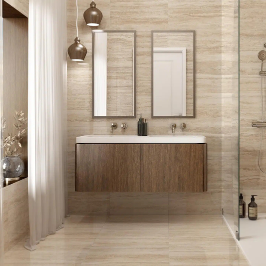 Verona Sand Porcelain Gloss Wall & Floor Tile 600mm x 300mm (6 Per Box)
