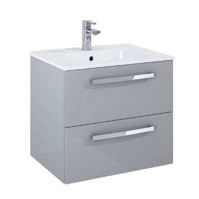 Aquatrend 513mm - 2 Drawer Wall Hung Base Unit & Basin - All Colours - Aqua