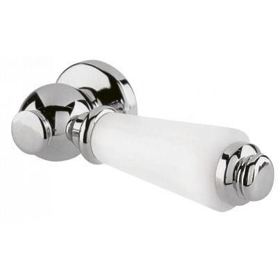White Ceramic Handle WC Lever - Bayswater