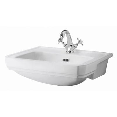 Fitzroy 560mm Semi Recess Basin - All Tapholes - Bayswater