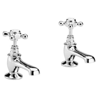 Hex White Basin Taps - Bayswater Taps