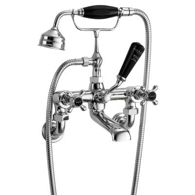 Black Hex Wall Mounted Bath Shower Mixer - Bayswater Bath Shower Mixer