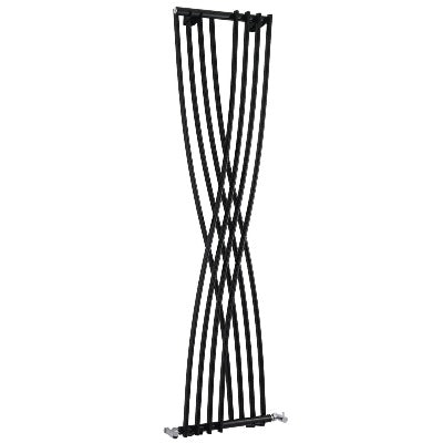 Contour Vertical Anthracite Wall-Mounted Curved Radiator - 1775 x 450mm - Aqua