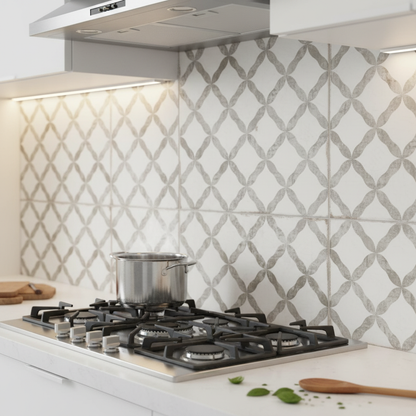 Garcia Trellis Grey Matt Porcelain Wall & Floor Tile 200mm x 200mm (15 per Box)