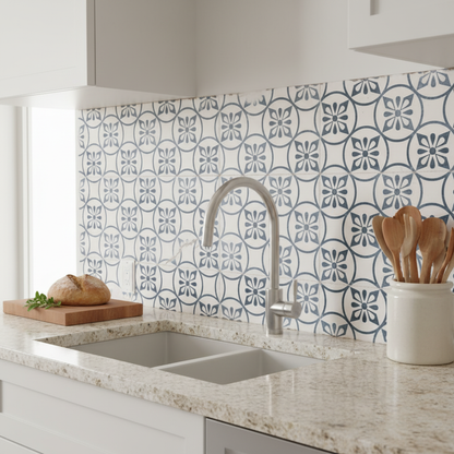 Garcia Petal Blue Matt Porcelain Wall & Floor Tile 200mm x 200mm (15 per Box)