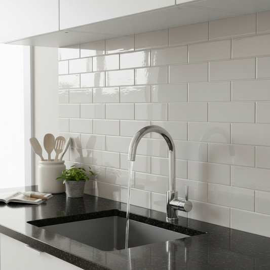 Handmade Mushroom Gloss Ceramic Wall Tile 75mm x 300mm (20 per Box)