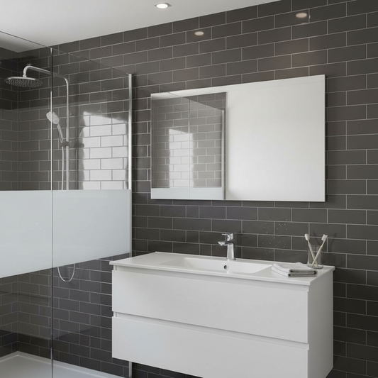 Metro Graphite Gloss Ceramic Wall Tile - All Sizes