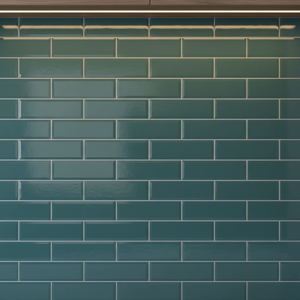Metro Turquoise Gloss Ceramic Wall Tile - All Sizes - Buy Now – Tiles4Less